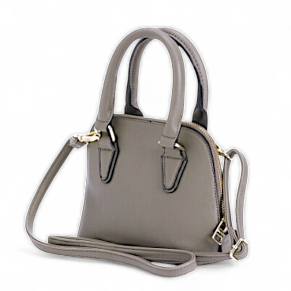 Steve Madden Handbags - Steve Madden Small Crossbody Faith Saffiano Gray Olive Dome Bag‎ Satchel